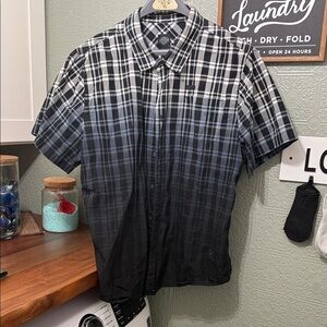 Harley-Davidson Black and White Gradient Plaid Shirt